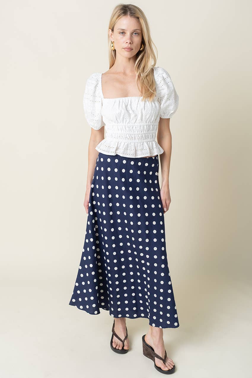 Marisa Polka Dot Maxi Skirt
