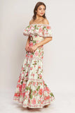 SWEET ESCAPE OFF SHOULDER MAXI DRESS