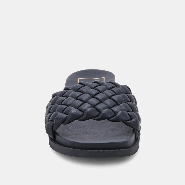 Grazie Woven Slide Sandal in Black