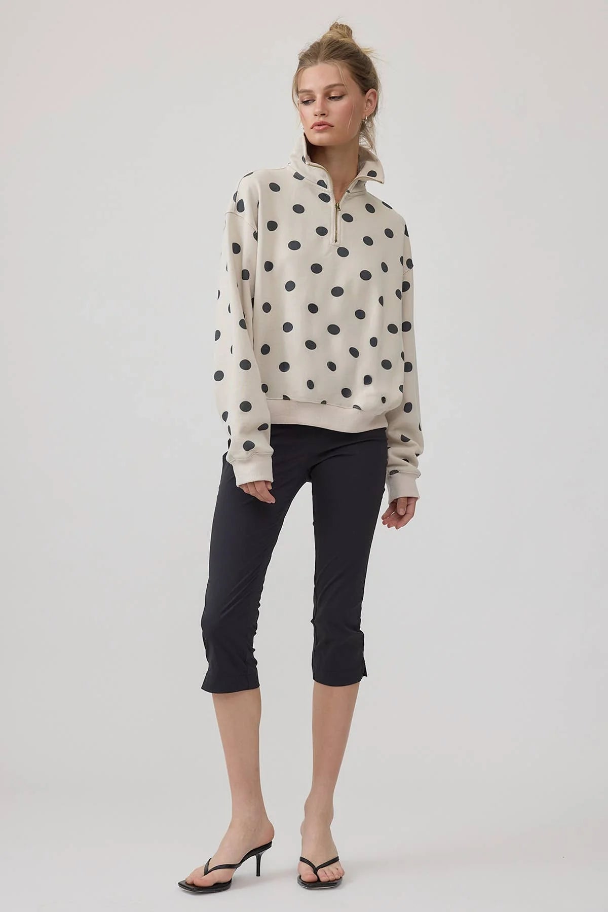 Cora Polka Dot Half Zip
