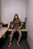Mitchel Straight Leg Trouser in Taupe