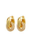 LUV AJ Pave Interlock Hoops