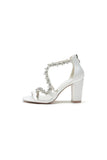 Open Point Toe Rhinestone Beaded Wedding Shoes