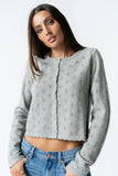 Kandy Scalloped Sweater in Grey