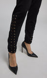The Caprice Lace Up Black Sweatpants