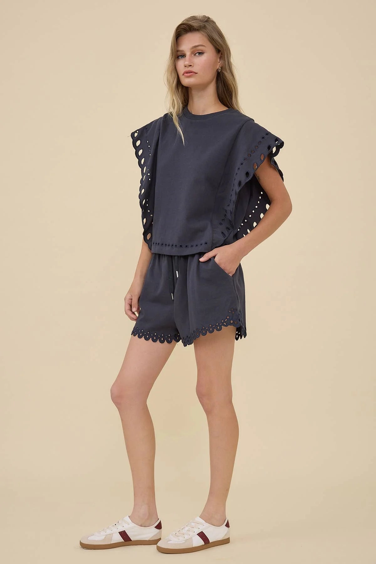 Poppy Eyelet Drawstring Shorts