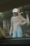 Mandy Contrast Sweater in Tan FINAL SALE