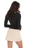Lucy in the Sky Side Slit Mini Skort in Cream