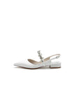 Crystal Strap Pointed Toe Low Heels