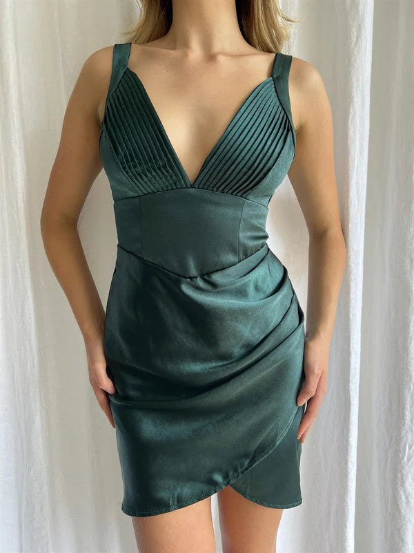 Cirbina V Neck Mini Dress