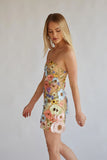 Candice Strapless Floral Lace Mini Dress