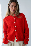 Kareena Knit Cardigan in Red