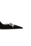Elegant Stiletto Heel Bow Mid Heel Pumps