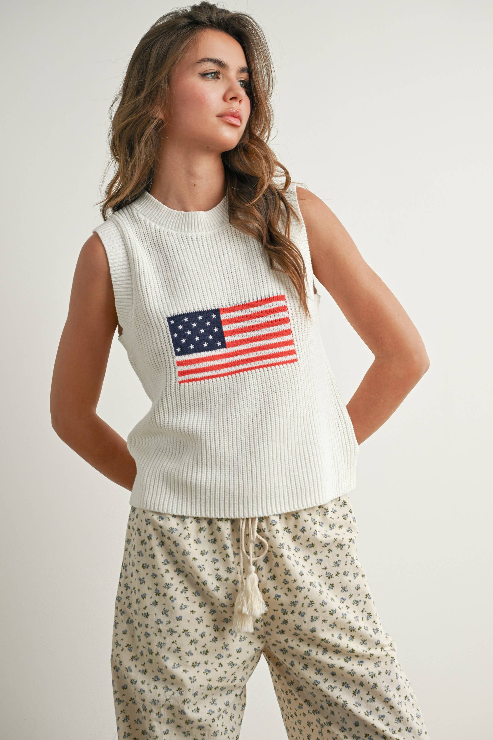 Finias Flag Print Sweater