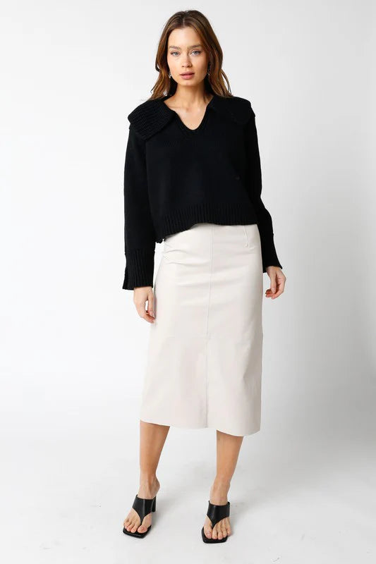 Molly Leather Midi Skirt