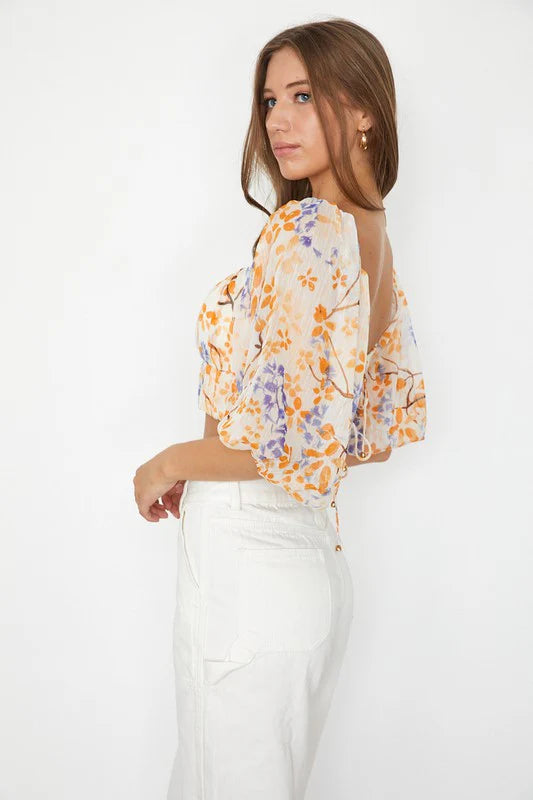 Charlotte Puff Sleeve Crop Top