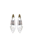 Floral Beading Pointed Toe Satin Kitten Heels