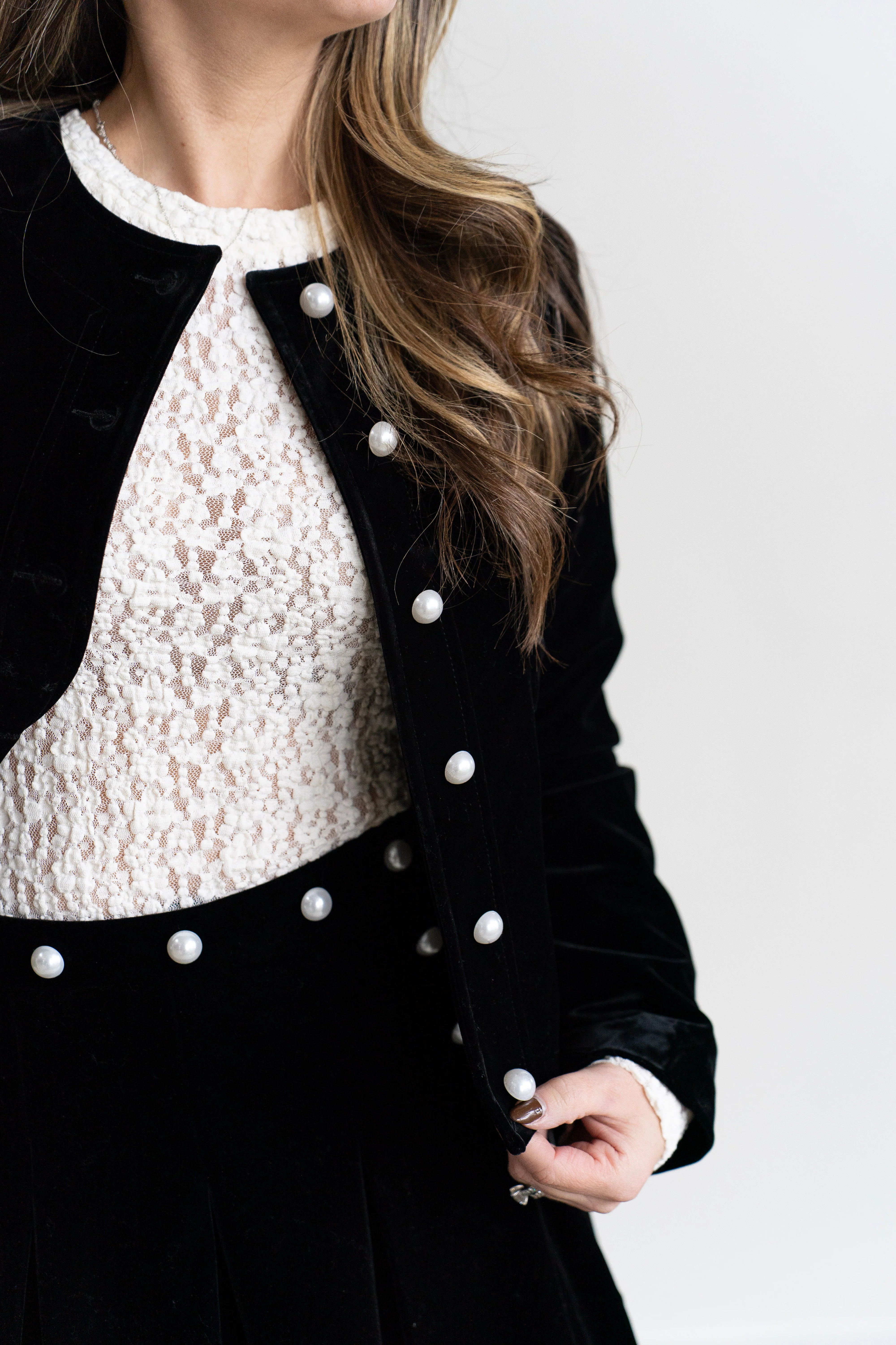 Georgie Pearl Button Front Jacket