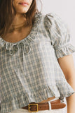 Lottie Plaid Blouse in Blue