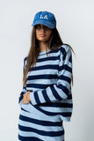 Joey Striped Sweater in Navy