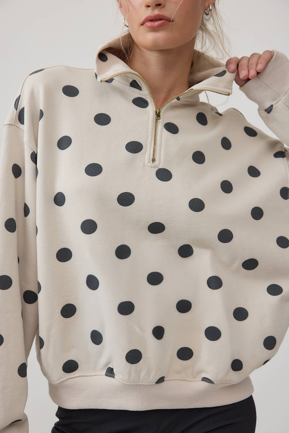Cora Polka Dot Half Zip