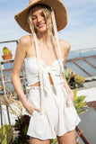 Brie Smock Shorts in White