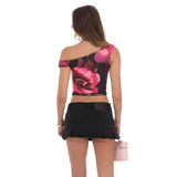 Lucy in the Sky Off Shoulder Floral Top in Pink
