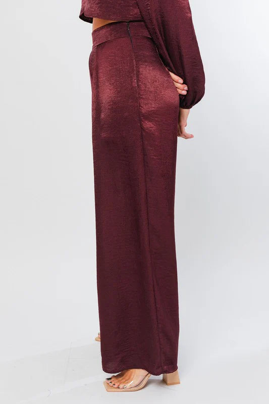 Rosa Pleated Satin Pant