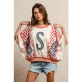 USA Patchwork stripe top