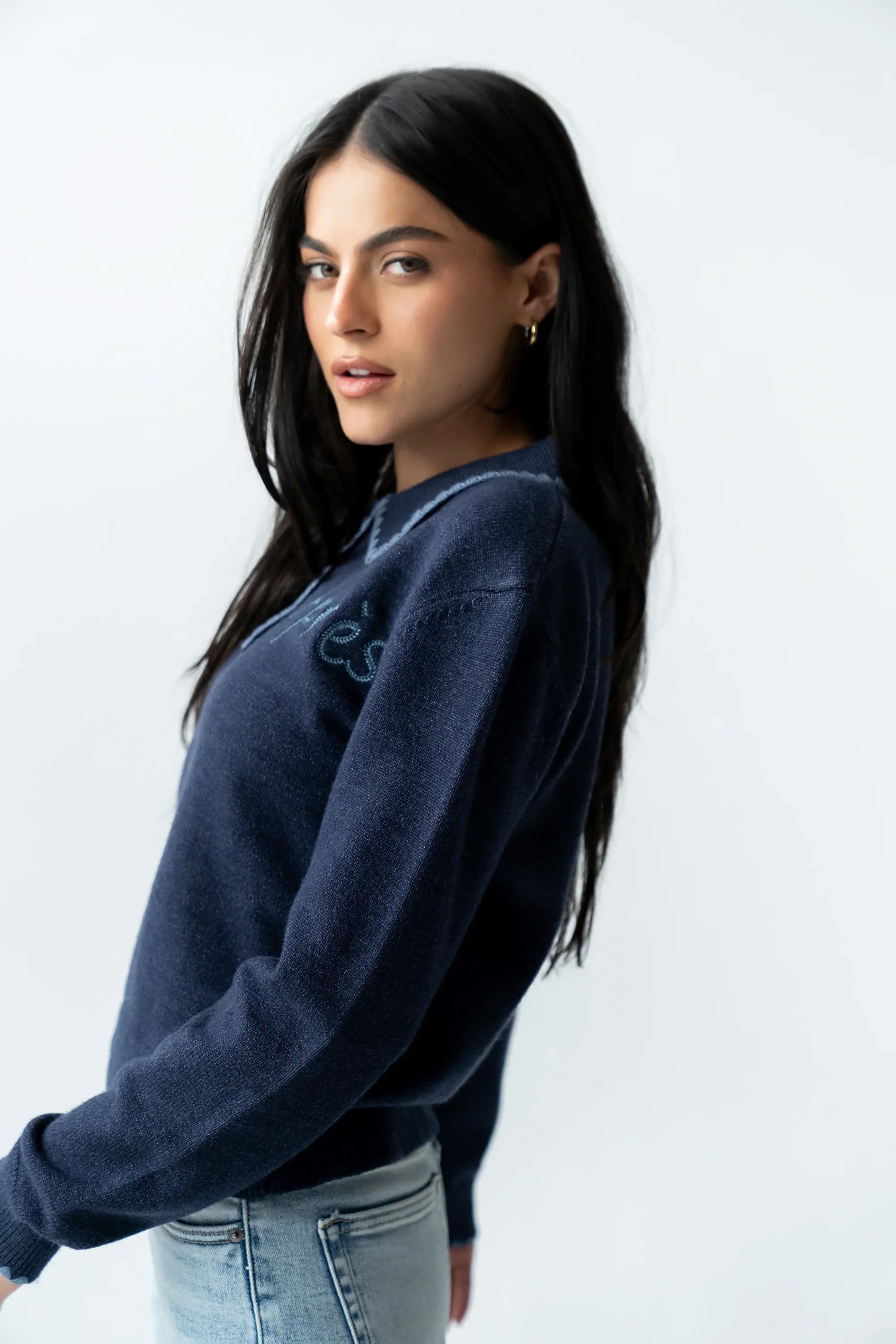 Apres Knit Sweater in Navy FINAL SALE