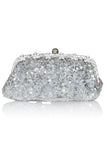 Sequin With Crystal Rhinestone Chain Shoulder Bags