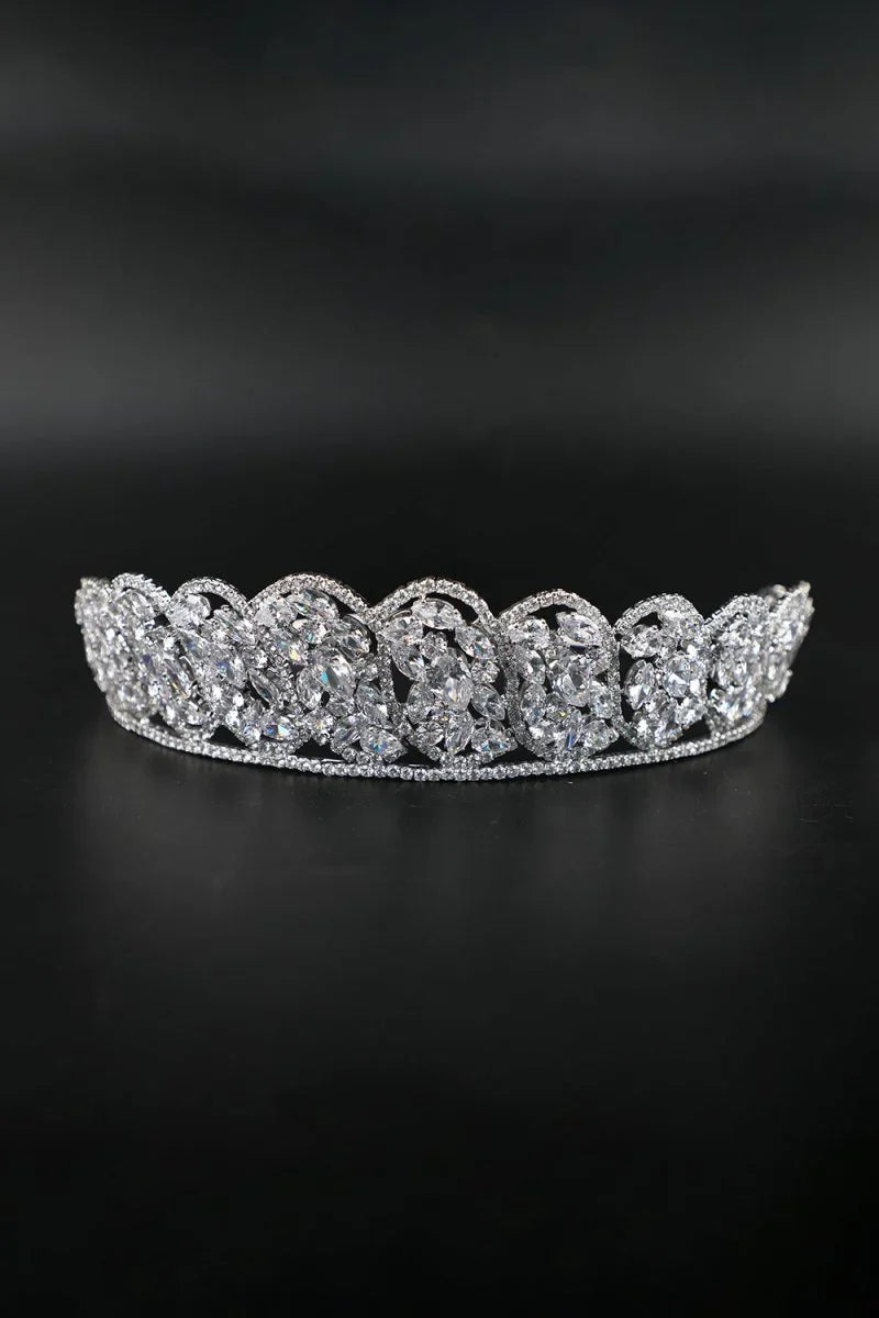 Silver Zirconia Bridal Crown