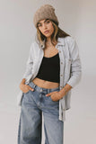 Mada Fleece Button Up in Grey FINAL SALE