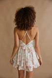 Tiana Wrap Tiered Ruffle Floral Romper