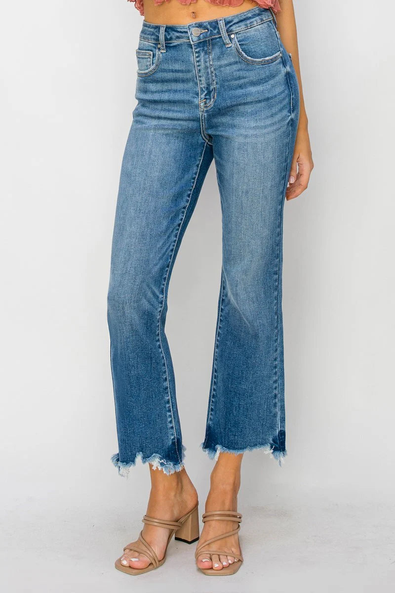 Madden Crop Fray Flare Jean