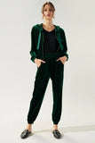 Everson Velvet Cropped Zip Up Hoodie