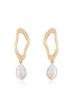 Open Circle Freshwater Pearl Earrings
