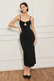 WEST EDGE BLACK SWEATER KNIT MIDI DRESS