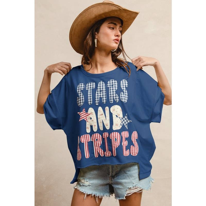 Stars Stripes Patchwork Top