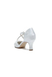 Sweet Round Toe Thin Strap Chunky Heels with Lace