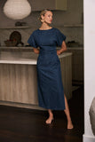 Jeanie Pleated Maxi Dress