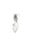 Champagne High Heels with Ornate Crystal and Pearl Accent