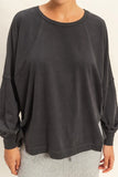 Lila Washed Oversized Long Sleeve Top With Slit