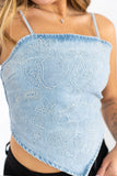 Romy Denim Bandana Top