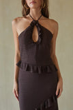 Vanita Ruffled Halter Maxi Dress