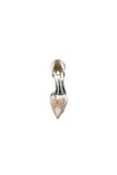 Pointed Toe Crystal Flower Ankle Strap Stiletto Heels
