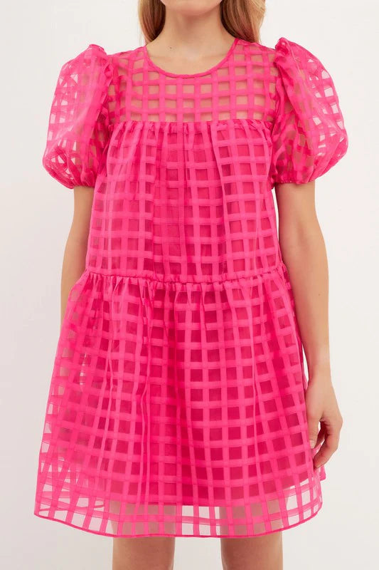 Karol Checkered Sheer Dress