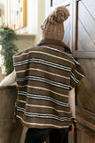 Mellanie Striped Sherpa Vest in Mocha FINAL SALE