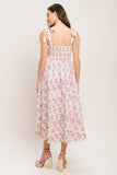 PETALS PROMISES PINK MIDI DRESS