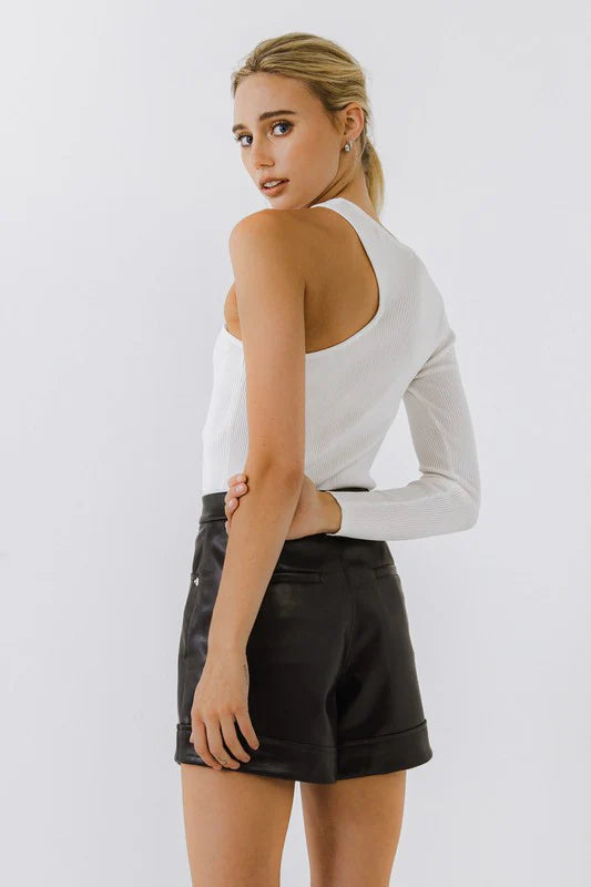 Rhea One Shoulder Ribbed Top